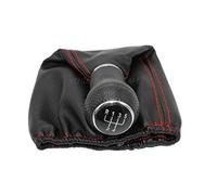 JUXERP For Seat Arosa Ibiza Inca Cordoba Car-Styling 5 velocidades Perilla de Palanca de Cambios de Coche Bota de Cuero con línea roja 1999 2000 2001 Pomo de Cambio de Marchas para Coche