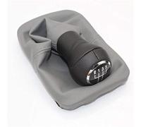 JUXERP For VW, for Beetle, 1998 1999 2000 2001 2002 2003 2004 2005 2006 2007 2008 2009 2010 Perilla de Caja de Cambios de 5 velocidades Bota de Cuero Pomo de Cambio de Marchas para Coche(Grey Giator)