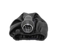JUXERP For VW, for POLO, CLASSIC 6N 6N2 1996 1997 1998 1999 2000 2001 LUPO, for Caddy, perilla de caja de cambios de 5 velocidades for coche, bota de cuero Pomo de cambio de marchas para coche(Schwarz