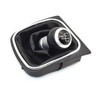 JUXERP Perilla de palanca de cambios de velocidad del coche, cubierta a prueba de polvo 5or6, cubierta de polaina de perilla de palanca de cambios de cuero PU, for VW, for Golf MK6 2009-2012 Pomo de c