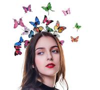 JUXINE Tocado de mariposa para la cabeza, diademas de mariposa, diademas de mariposa con 8 pinzas para el pelo, mariposa, para diadema, hada, boda, cosplay, boda