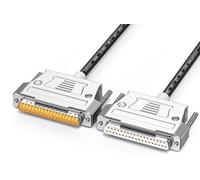 JUXINICE Cable DB37 macho a hembra de 3 pies, D-SUB de 37 pines, cable de extensión serial de cobre estañado de 26 AWG con carcasa de metal para máquina CNC, controlador PLC, equipo industrial