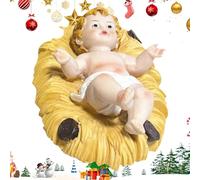 juxouoo de belén de Navidad, de belén | Pequeña Escultura de belén de Resina | Coleccionable para el niño Sagrado, pequeño niño Jesús para Navidad, Vacaciones