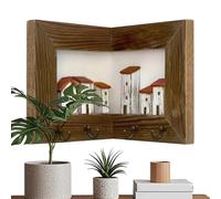 juxouoo Soporte para llaves para la pared | 3D madera rústica organización del hogar con ganchos | decoración de pared para esquina pasillo sala de estar oficina estación de perro trastero