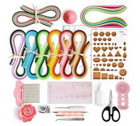 Juya Paper Quilling Kits con 960 tiras y 13 herramientas(Herramientas rosadas, Ancho 5mm)
