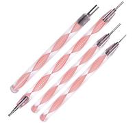 JUYA Quilling Utensili Scanalati con Testa Dell'acciaio Inossidabile (Rosa, 4-pc conjunto)