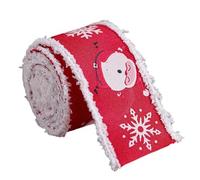 JUYAXIN 1. Cinta con estampado de hielo para envolver regalos de vacaciones con tela suave y permanente para decoraciones y acentos de fiesta, cinta elástica para árbol de Navidad