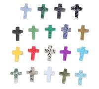 JUYAXIN 19 piezas de cristales con cruces de Fengshuis no perforadas, piedras preciosas espirituales, adorno para decoración del hogar, meditaciones, herramienta de enfoque, cruces sin agujeros