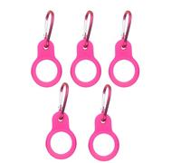 JUYAXIN 5 mosquetones de silicona multicolor para botella de agua, accesorios para correr, impermeables, organizadores de equipos de senderismo, clip de botella de silicona