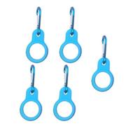 JUYAXIN 5 mosquetones de silicona multicolor para botella de agua, accesorios para correr, impermeables, organizadores de equipos de senderismo, clip de botella de silicona