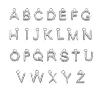 JUYAXIN Abalorio de letra chapado al vacío de alta calidad, 26 unidades, colgantes en miniatura para accesorios de joyería individualizados, dijes para hacer joyas, One Size, como se describe, como se