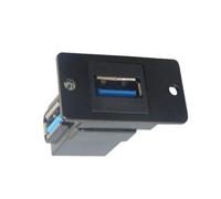 JUYAXIN Adaptador de montaje empotrado cuadrado USB 3.0 de dos lados, puerto de carga de 5 Gbps, acceso frontal trasero para computadoras, unidad externa, puerto USB de montaje en panel negro
