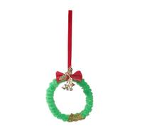 JUYAXIN Aro pequeño de forro polar para decoración de Navidad, para puerta, suspendido, con campanas de cinta, para el hogar, terciopelo suave