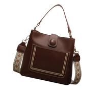 JUYAXIN Bolso cruzado de poliuretano de lujo con múltiples bolsillos para mujer, ligero, para viajes, compras, viajes, cierre de cremallera seguro, café