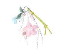 JUYAXIN Bonito llavero con colgante de flor y cuerda trenzada para mochila, bolso, accesorios de decoración