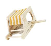 JUYAXIN Cabañas de madera transpirable para pájaros con rejillas de metal que fomentan el descanso natural de escalada para descansar y estar de pie, refugio de madera natural