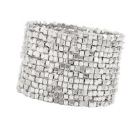 JUYAXIN Diseño de cadena de eslabones geométricos, longitud ajustable para apilar y ocasiones formales, CCB cúbico geométrico, talla única, como se describe