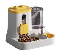 JUYAXIN Dispensador automático de agua para alimentos para mascotas, combo de 2 L, mecanismo de sifón para derrames, juego de cuencos de grado alimenticio, estación de alimentación para mascotas