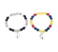 JUYAXIN Elegantes pulseras de cuerda elástica Y2k con cuentas con varios colgantes bonitos para parejas, pulseras de joyería, cuentas de pareja, distancia para hombres y mujeres, talla única, como se
