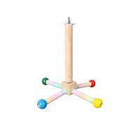 JUYAXIN Esta jaula de madera natural para pájaros se puede equipar con una percha giratoria que es resistente a las mordeduras y se puede utilizar como un juguete extraíble de pie para pájaros de