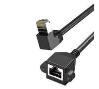 JUYAXIN Extensor de cable blindado Cat6 RJ45, adaptador flexible en ángulo FTP para redes Cat5e Cat5, extensor Ethernet blindado