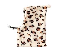 JUYAXIN Gorro de leopardo de felpa para mascotas, ajustable, con cordón, disfraz de cachorro, para invierno, cálido, gorro de fotos silencioso, accesorio de moda para mascotas