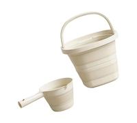 JUYAXIN Juego de cucharones plegables de agua con cubo para el hogar, cocinas, camping, senderismo, limpieza de jardín, cubo plegable para cocina