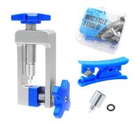 JUYAXIN Juego de purga de freno hidráulico portátil que incluye herramienta de inserción de manguera y funda para reparación de bicicletas de montaña, herramienta de inserción de manguera de freno