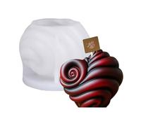 JUYAXIN Moldes de jabón de silicona con forma de corazón a rayas, herramienta de horneado de grado alimenticio para hacer jabón, resina epoxi, proyecto de manualidades