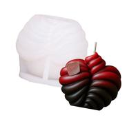 JUYAXIN Moldes de jabón de silicona con forma de corazón a rayas, herramienta de horneado de grado alimenticio para hacer jabón, resina epoxi, proyecto de manualidades