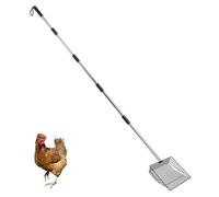 JUYAXIN Pala de residuos de aves de corral con mango extendido ajustable, diseño de metal resistente para mantenimiento de carcasa de pollo, herramienta de extracción de pollos