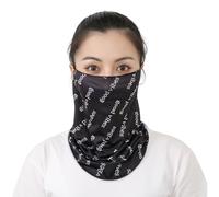 JUYAXIN Polaina deportiva para cuello para mujeres y hombres, para deportes al aire libre, bufanda, polaina para adolescentes, hombres, ciclismo, senderismo, protección solar, Negro Inglés, Talla