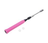 JUYAXIN Soporte de bádminton con estructura de acero, amortiguador extraíble y mango de madera, equipo de entrenamiento flexible de bádminton