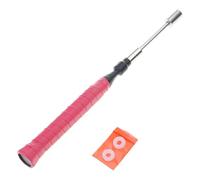 JUYAXIN Soporte de bádminton con estructura de acero, amortiguador extraíble y mango de madera, equipo de entrenamiento flexible de bádminton