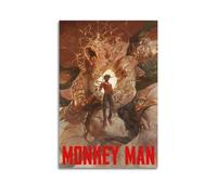 JUYERGWERKJ Póster estético de la película Monkey Man 2 pósteres decorativos para pared, decoración de lienzo vintage para sala de estar, dormitorio, 20 x 30 cm, estilo sin marco