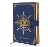 Juyibaao Diario con Contraseña para Mujeres/Hombres, Diario Personal de Viaje Vintage con Cerradura, A5, De Piel Sintética, 100 Hojas de Papel (200 Páginas)