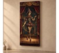 JUYIOPAX Cuadro en Lienzo Vertical con Marioneta de Bufón Vintage | Póster de teatro de marionetas | Gran Impresión Gi en Lienzo | Decoración mural salón/estudio(30x60cm/Sin marco)