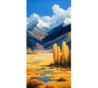JUYIYUANFUZH Kit Inicio Bordado 11CT Hojas De OtoñO Bajo La MontañA Nevada 8 Kit Punto De Cruz Con Hilos Y Tela Punto De Cruz Principiantes Adultos 15.7 * 19.7In