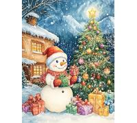 JUYIYUANFUZH Kit Inicio Bordado 11CT MuñEco De Nieve NavideñO 2 Kit Punto De Cruz Con Hilos Y Tela Punto De Cruz Principiantes Adultos 15.7 * 19.7In