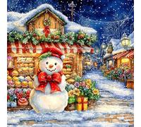 JUYIYUANFUZH Kit Inicio Bordado 11CT Tienda De Postres MuñEco De Nieve NavideñO 6 Kit Punto De Cruz Con Hilos Y Tela Punto De Cruz Principiantes Adultos 15.7 * 19.7In