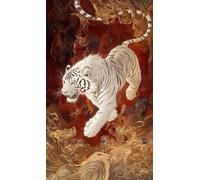 JUYIYUANFUZH Kit Inicio Bordado 11CT Tigre Blanco En Las MontañAs Profundas 5 Kit Punto De Cruz Con Hilos Y Tela Punto De Cruz Principiantes Adultos 15.7 * 19.7In