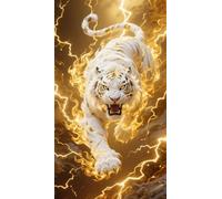 JUYIYUANFUZH Kit Inicio Bordado 11CT Tigre Blanco En Las MontañAs Profundas 9 Kit Punto De Cruz Con Hilos Y Tela Punto De Cruz Principiantes Adultos 15.7 * 19.7In