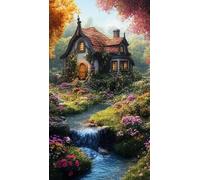 JUYIYUANFUZH Kit Punto De Cruz Con Hilos Y Tela Kit Inicio Bordado 11CT PaíS De Las Maravillas De FantasíA B Punto De Cruz Principiantes Adultos 40×50Cm