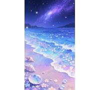JUYIYUANFUZH Kit Punto De Cruz Con Hilos Y Tela Kit Inicio Bordado 11CT Playa Bajo Las Estrellas D Punto De Cruz Principiantes Adultos 40×50Cm