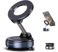 JUYOSOFT Soporte magnético para teléfono al vacío, soporte magnético ajustable de 360° para coche, soporte portátil plegable con ventosa para coche, gimnasio, espejo, ducha, compatible con todos los