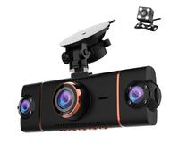 JUZELY Dashcam para Dacia Duster S Logan Sandero S Ensemble Complet 2000-2024, Grabadora 360 Grados con 4 Cámaras, Visión Nocturna, App Móvil, Tarjeta 32GB