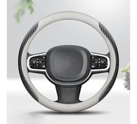 JUZELY Funda Volante para Volvo xc60/s90/s60l/xc40/xc90/s80l, 38 cm, Cuero Negro