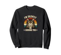 Juzgar en Silencio Gato Divertido sarcástico Amante de Las Mascotas Humor Sudadera