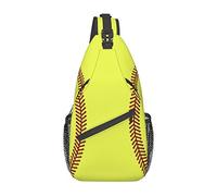 JUZGTSIT Bolsa bandolera estampada para hombres y mujeres, mochila cruzada ajustable para el hombro, bolsa de pecho casual, bolsa de pecho deportiva, viajes, senderismo, mochila de día, color amarillo
