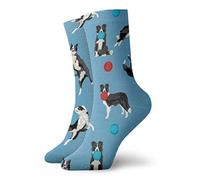 JUZGTSIT Border Collie - Calcetines suaves para correr, senderismo, trabajo, cómodos, transpirables, informales, para hombres y mujeres, Border Collie Dog, Altoa única